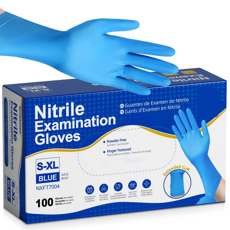 Commercial Kitchen Gloves - 20-50-100PCS Blue Nitrile Disposable Gloves Latex