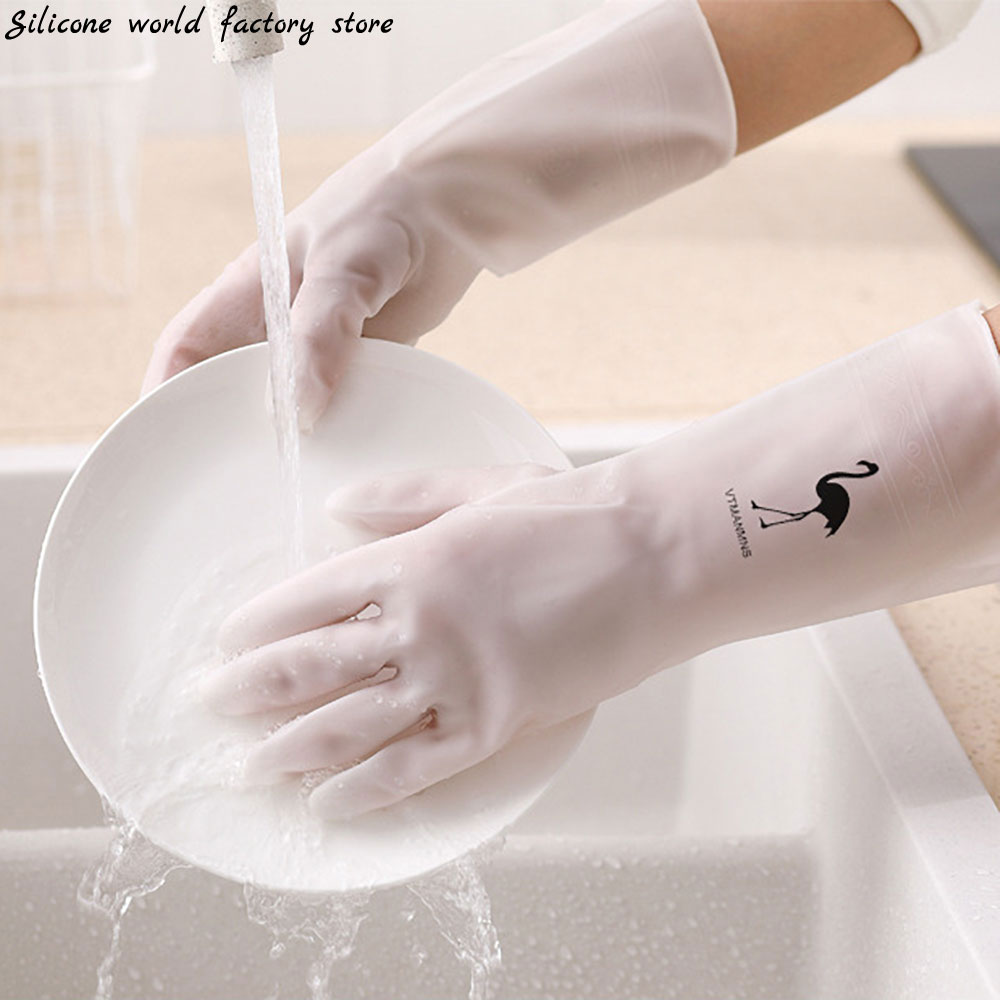 Commercial Kitchen Gloves - Silicone World 1 Pair Waterproof Rubber