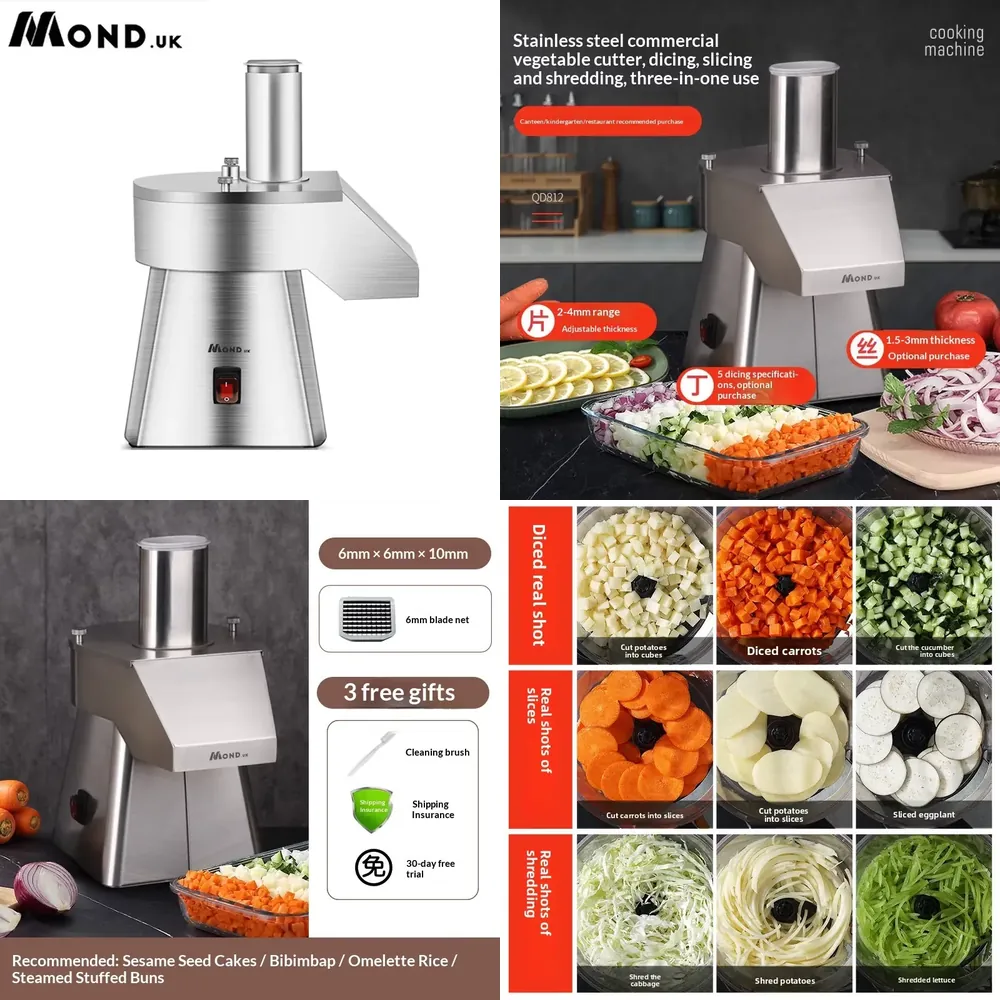 Commercial Kitchen Uk - Commercial Vegetable Dicing Machine 150-600kg/h, Stainless