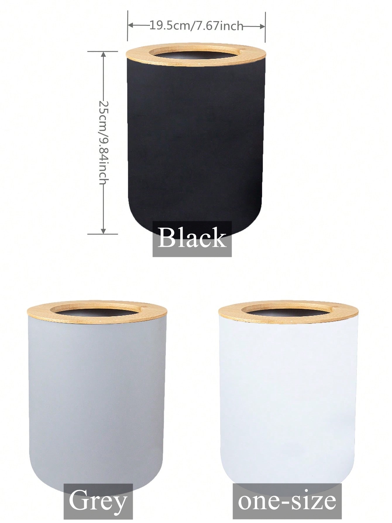 Black Plastic Trash Bin Modern - Commercial Kitchen Trash Can recension och pris