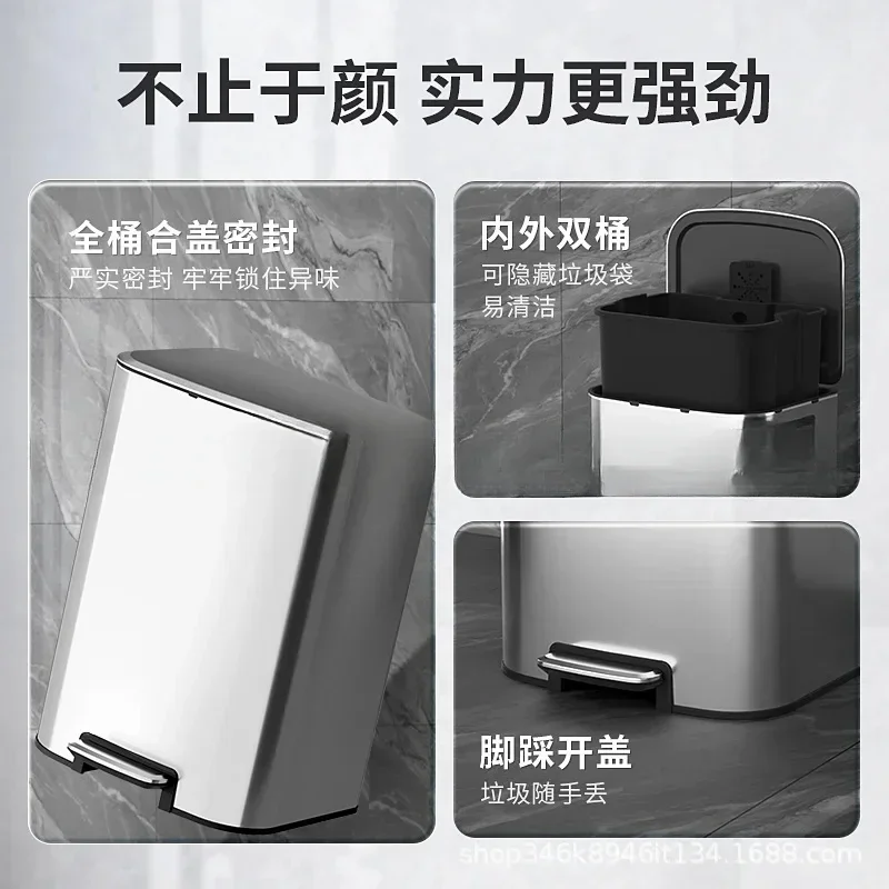 Stainless steel trash can kitc - Commercial Kitchen Trash Can recension och pris