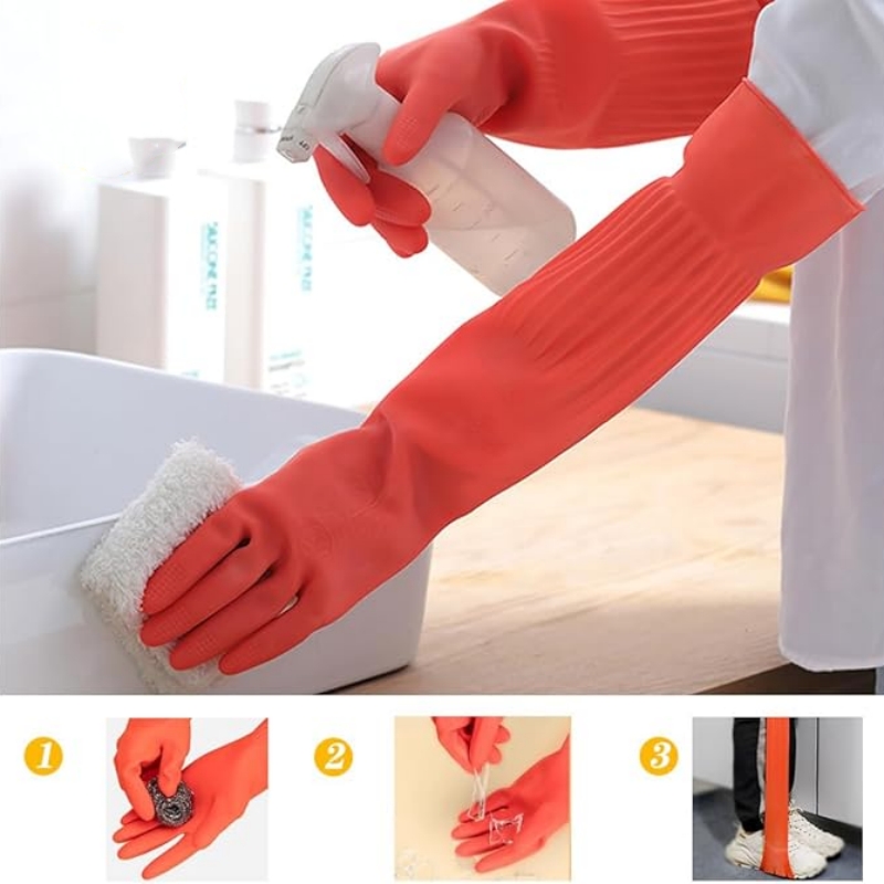 45CM Extra-Long Rubber Cleanin - Commercial Kitchen Gloves recension och pris