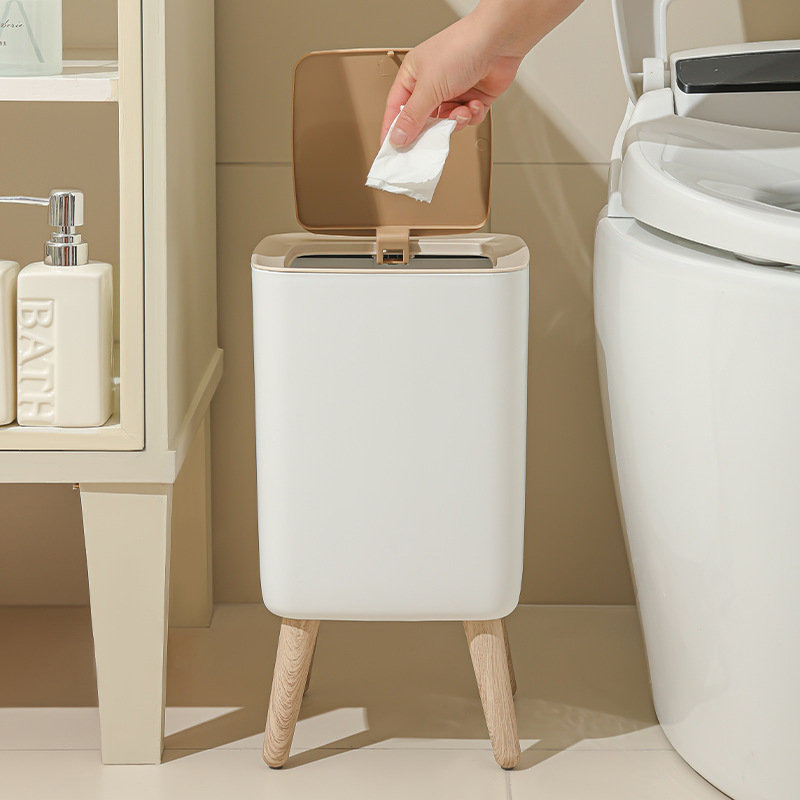 10L White Wooden Garbage Bin w - Commercial Kitchen Trash Can recension och pris