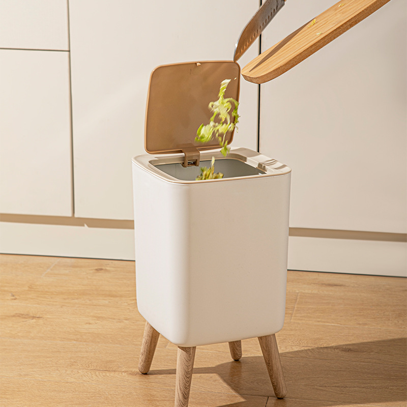 10L White Wooden Garbage Bin w - Commercial Kitchen Trash Can recension och pris